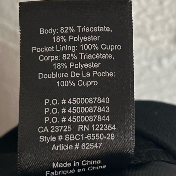 Aritzia Babaton Conan Cropped Pant Black Tuxedo Stripe Sz 6 - Picture 6 of 6